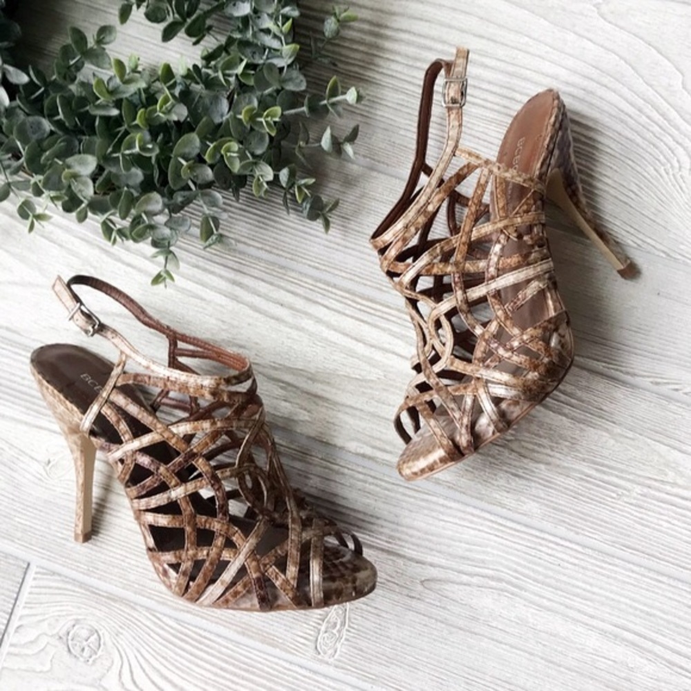 BCBGeneration Kelsi Snake Heeled Sandals!
